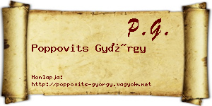 Poppovits György névjegykártya